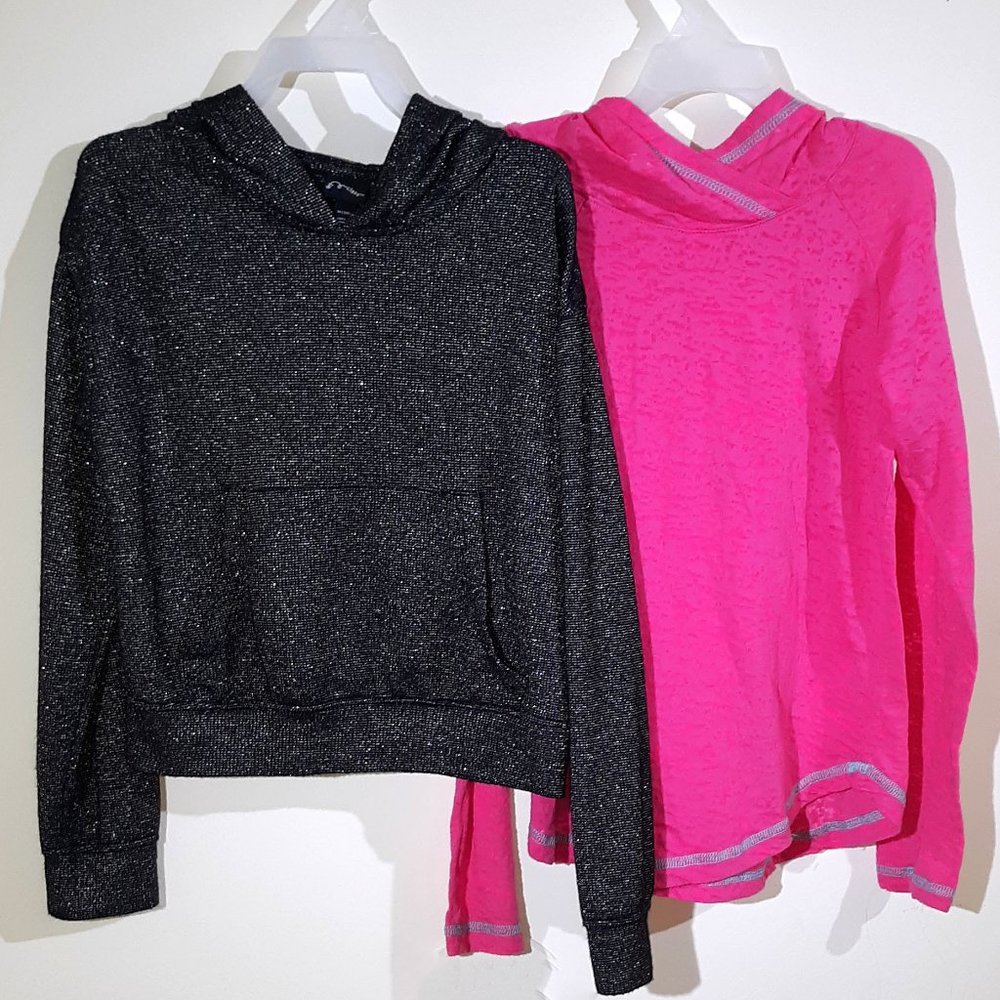 2 pc Bundle Black Pink Pull Over Hoodies
